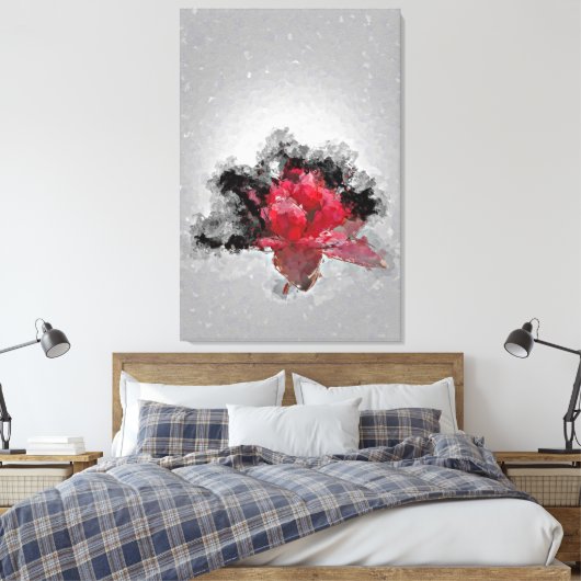 Toile Explosion de fleur rouge (Insitu(Chambre))
