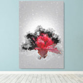 Toile Explosion de fleur rouge (Insitu (Plancher de Bois))