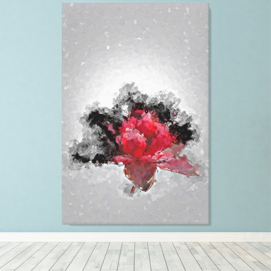 Toile Explosion de fleur rouge (Insitu (Plancher de Bois))
