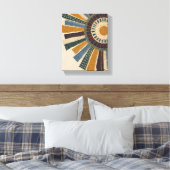 Toile Explosion de soleil ocre en couleur cousue - Abstr (Insitu(Chambre))