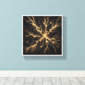Toile Explosion d'énergie dorée de luxe - Abstrait élect (Insitu (Plancher de Bois))