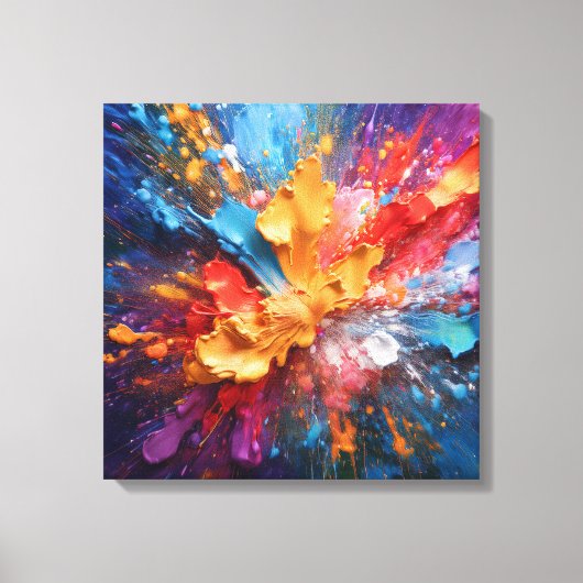 Toile Explosion des couleurs : chef-d'oeuvre d'art Abstr (Recto)