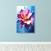 Toile Explosion florale éclatante Art floral Abstrait (Insitu (Plancher de Bois))