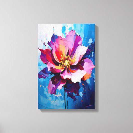 Toile Explosion florale éclatante Art floral Abstrait (Recto)