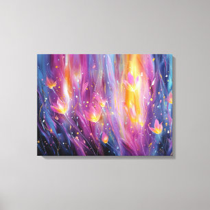 Toile Explosion florale lumineuse abstraite