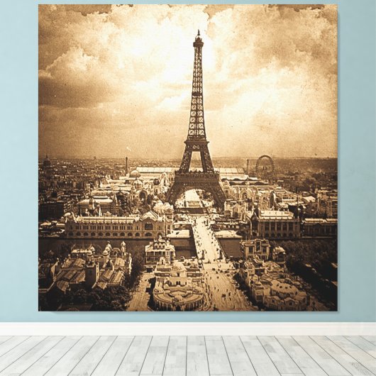 Toile Exposition Universelle Tour Eiffel 1900 (Insitu (Plancher de Bois))