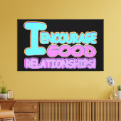 Toile Expression mignonne Concevoir DE BONNES RELATIONS. (Insitu(Salon))