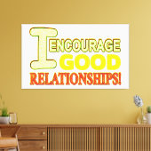 Toile Expression mignonne Concevoir DE BONNES RELATIONS. (Insitu(Salon))