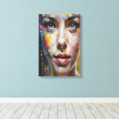 Toile Expression vidéo - Art Portrait Abstrait (Insitu (Plancher de Bois))