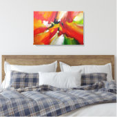 Toile Expressionnisme Abstrait jaune rouge (Insitu(Chambre))