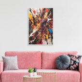 Toile Expressionniste d'action abstraite dynamique Art v (Insitu(Salon))
