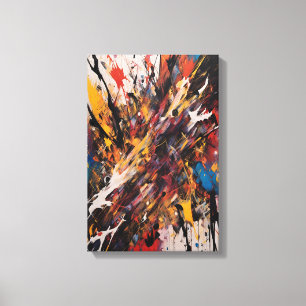 Toile Expressionniste d'action abstraite dynamique Art v