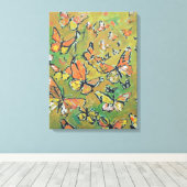 Toile Expressionniste d'essaim de papillons monarques (Insitu (Plancher de Bois))