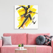 Toile Expressive Yellow Dancer Sketch Art Canvas Wall (Insitu(Salon))