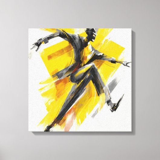 Toile Expressive Yellow Dancer Sketch Art Canvas Wall (Recto)