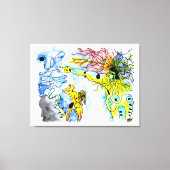 Toile EXPULSION FROM PARADISE -Ink and watercolor (Recto)