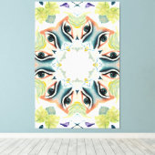 Toile Exquise peinte à la main Boho Chic Vert Abstrait (Insitu (Plancher de Bois))