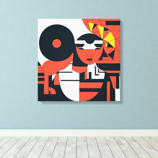 Toile Extrait d'art géométrique profond (Insitu (Plancher de Bois))