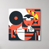 Toile Extrait d'art géométrique profond (Recto)