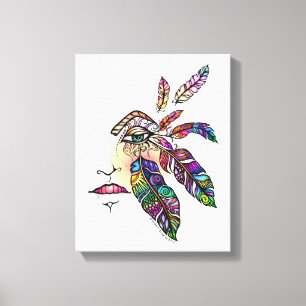 Toile EYE Love FEATHERS Imaginaire Art