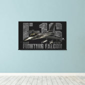 Toile F-16 Faucon combattant (Insitu (Plancher de Bois))