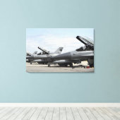 Toile F-16 Fighting Falcons attend le lancement (Insitu (Plancher de Bois))