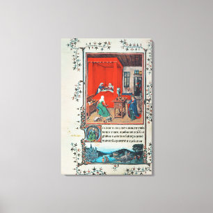 Toile f.93v La naissance de Jean le Baptiste et du Bapti