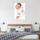Toile Face Abstraite aux formes brunes roses (Insitu(Chambre))