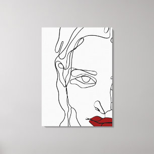 Toile Face de dessin minimaliste moderne à une ligne