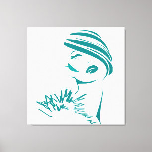 Toile Face de Turquoise Vintage