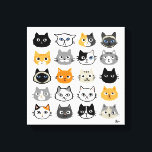 Toile Faces de chat | Chats mignons, amusants et ennuyeu<br><div class="desc">Vingt dessins de chat,  y compris des chattes domestiques aux cheveux longs et aux cheveux courts. Siamese,  chats noirs,  chat moustache,  calico,  chats rayés gris et blancs et tabby. Un art félin amusant qui fait un grand cadeau pour les gens de chat. Illustration originale et humoristique ©Jenn Inashvili.</div>