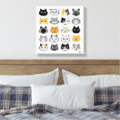 Toile Faces de chat | Chats mignons, amusants et ennuyeu (Insitu(Chambre))