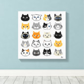 Toile Faces de chat | Chats mignons, amusants et ennuyeu (Insitu (Plancher de Bois))