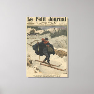 Toile Facteurs alpins à l'aide du ski