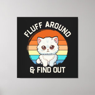 Toile Faire du Fluff et Découvrir Drôle Chat Rétro
