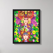 Toile Fairy Princess Sisters Owl art nouveau original (Recto)