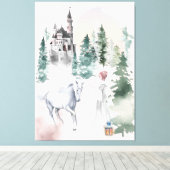 Toile Fairytale Princess et Unicorn près du Château (Insitu (Plancher de Bois))