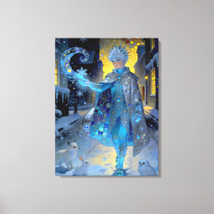 Toile Faiseur de givre d'une rue au clair de lune – Port