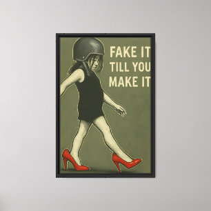 Toile Fake It Jusqu'à ce que vous le faites style Graffi