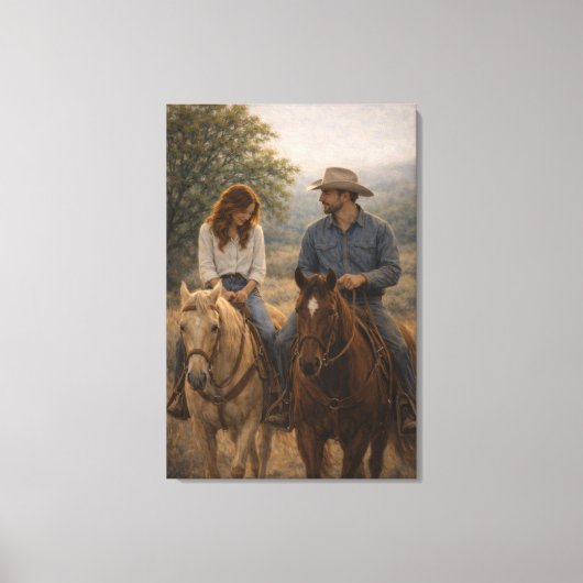 Toile Falling in Stride | Art équestre western | Étiré (Recto)