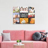 Toile Famille 8 Photo Collage Modèle Plus Ajouter le nom (Insitu(Salon))