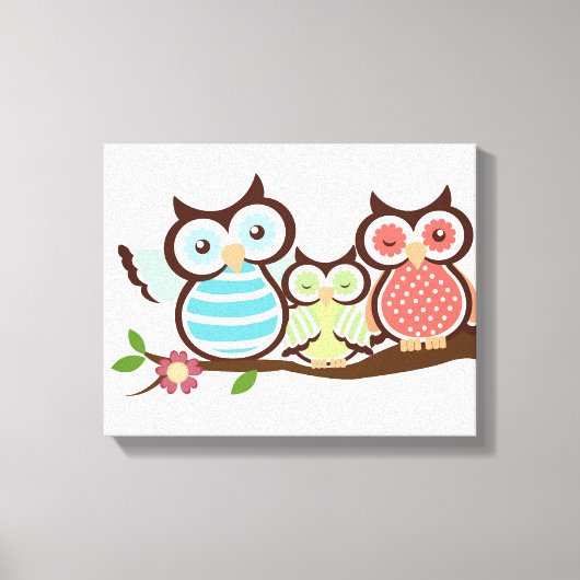 Toile Famille Cute Owl (Recto)