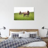 Toile Famille de cheval dans le champ (Insitu(Chambre))