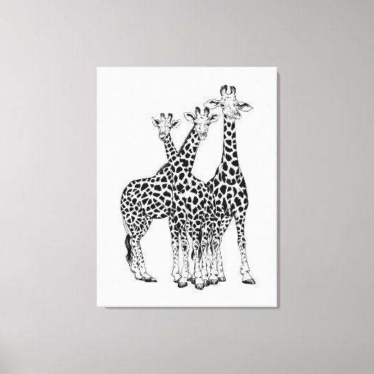 Toile Famille de girafes (Recto)