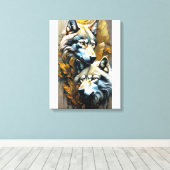 Toile Famille de loups (Insitu (Plancher de Bois))