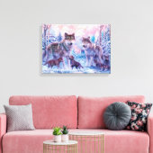 Toile Famille De Loups Peinture (Insitu(Salon))