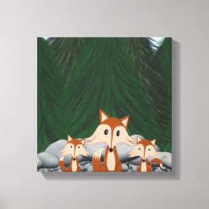 Toile Famille de renards adorable
