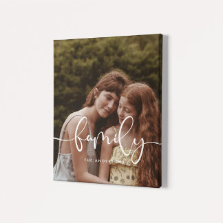 Toile Famille élégante calligraphie couverture photo