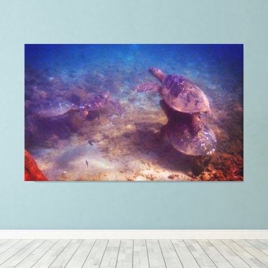 Toile Famille Green Sea Turtle (Insitu (Plancher de Bois))