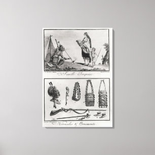 Toile Famille Iroquois, bras et ornements